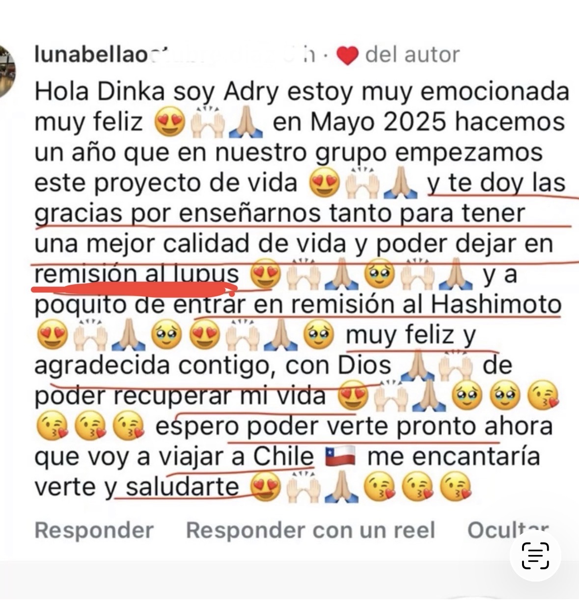 Testimonio real de alumna — Adry, remisión de lupus