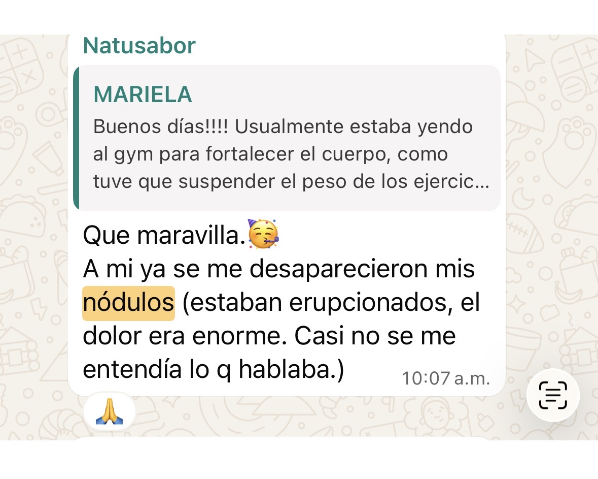 Testimonio real de alumna, nódulos desaparecidos