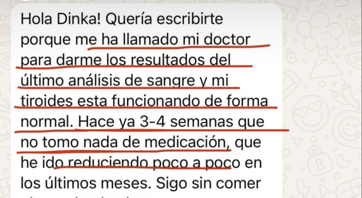Testimonio real de alumna, tiroides funcionando normal sin medicación